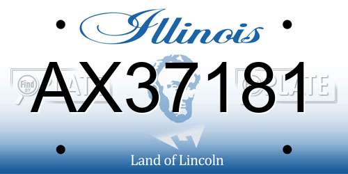 AX37181 Illinois License Plate