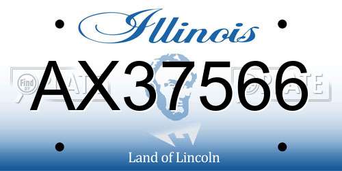 AX37566 Illinois License Plate