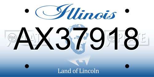 AX37918 Illinois License Plate