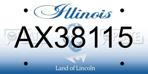 AX38115 Illinois License Plate