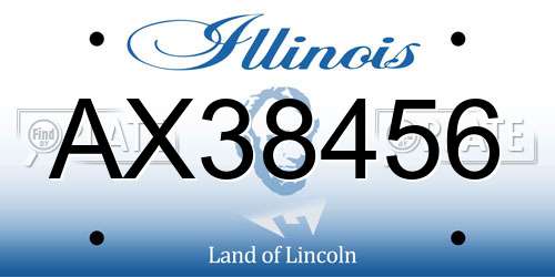 AX38456 Illinois License Plate