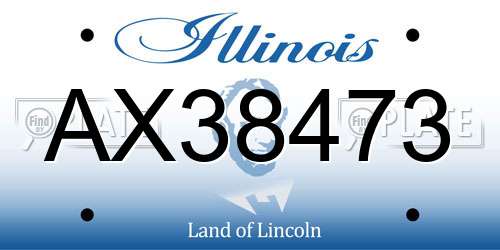 AX38473 Illinois License Plate