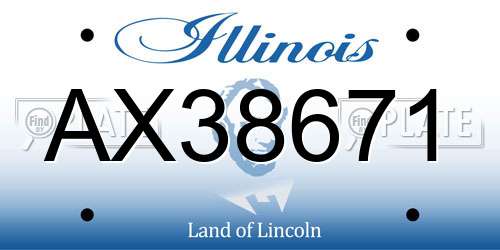 AX38671 Illinois License Plate