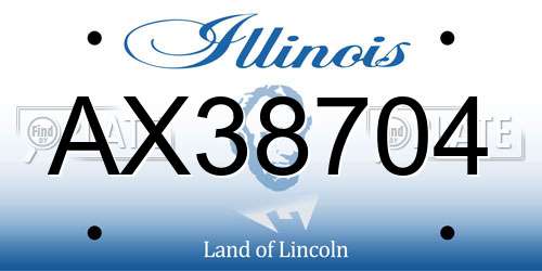 AX38704 Illinois License Plate
