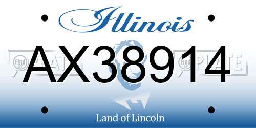 AX38914 Illinois License Plate