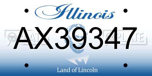 AX39347 Illinois License Plate