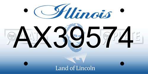 AX39574 Illinois License Plate