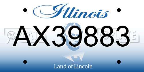 AX39883 Illinois License Plate