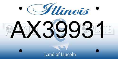 AX39931 Illinois License Plate