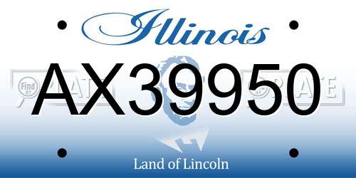 AX39950 Illinois License Plate