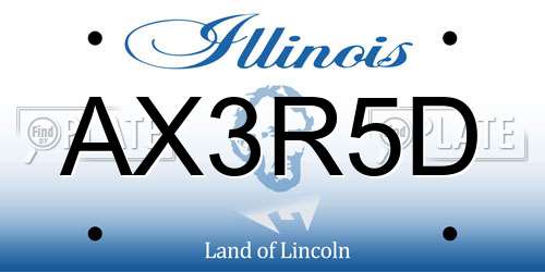 AX3R5D Illinois License Plate