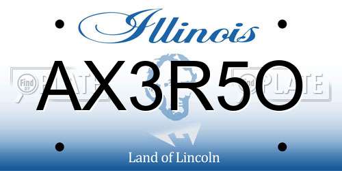 AX3R5O Illinois License Plate