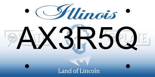 AX3R5Q Illinois License Plate
