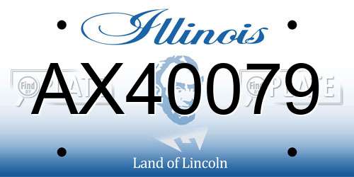 AX40079 Illinois License Plate
