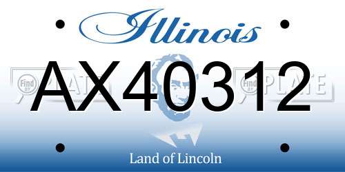 AX40312 Illinois License Plate