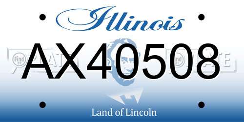 AX40508 Illinois License Plate