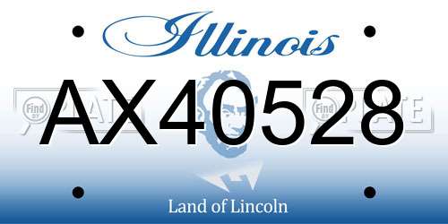 AX40528 Illinois License Plate