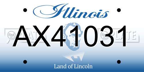 AX41031 Illinois License Plate