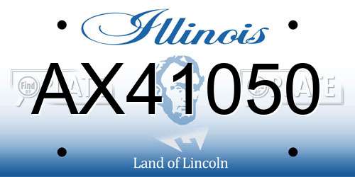 AX41050 Illinois License Plate
