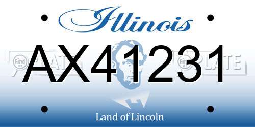 AX41231 Illinois License Plate