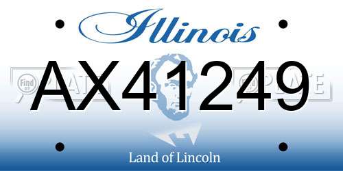 AX41249 Illinois License Plate