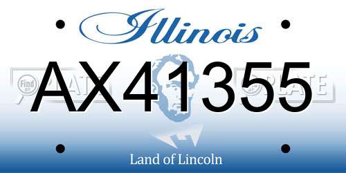 AX41355 Illinois License Plate