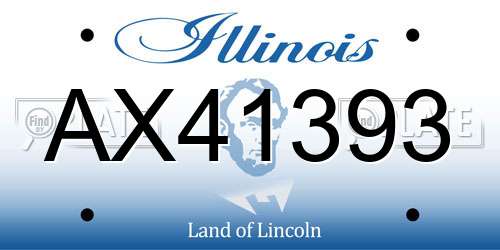 AX41393 Illinois License Plate