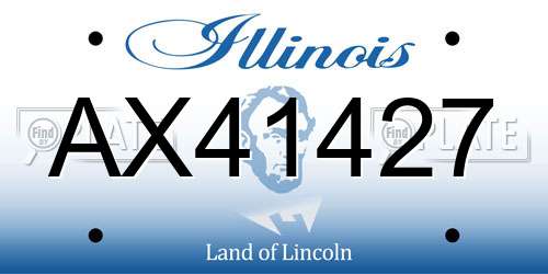 AX41427 Illinois License Plate