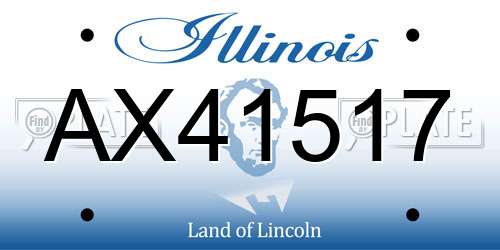 AX41517 Illinois License Plate