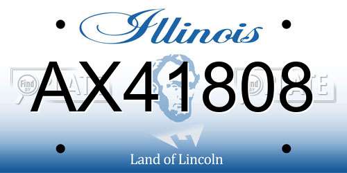 AX41808 Illinois License Plate
