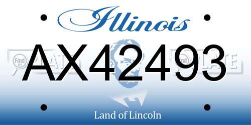 AX42493 Illinois License Plate