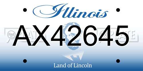 AX42645 Illinois License Plate