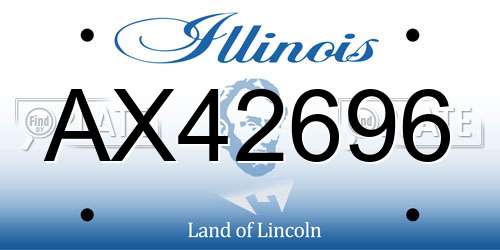 AX42696 Illinois License Plate