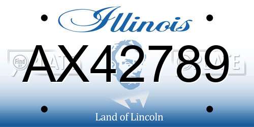 AX42789 Illinois License Plate