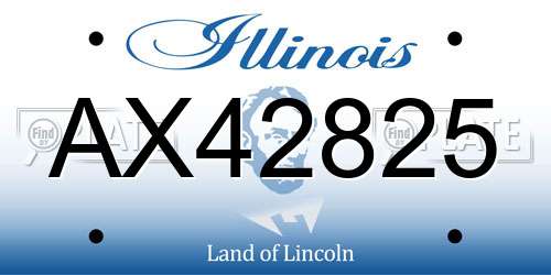 AX42825 Illinois License Plate