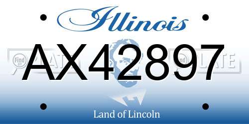 AX42897 Illinois License Plate