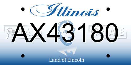 AX43180 Illinois License Plate