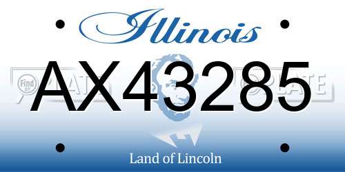 AX43285 Illinois License Plate