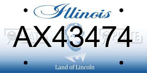 AX43474 Illinois License Plate