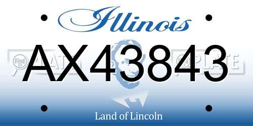 AX43843 Illinois License Plate