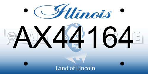 AX44164 Illinois License Plate