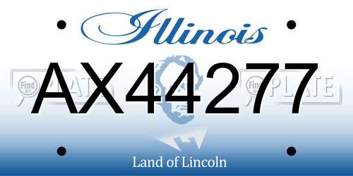 AX44277 Illinois License Plate