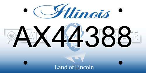 AX44388 Illinois License Plate