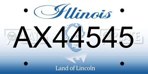 AX44545 Illinois License Plate