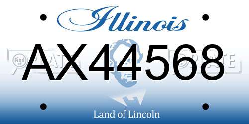 AX44568 Illinois License Plate