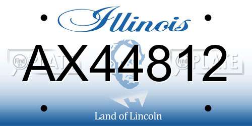 AX44812 Illinois License Plate