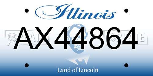 AX44864 Illinois License Plate