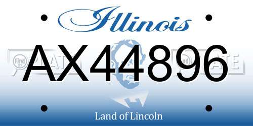 AX44896 Illinois License Plate