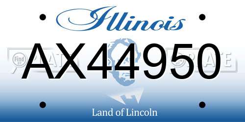 AX44950 Illinois License Plate