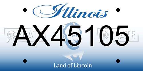 AX45105 Illinois License Plate